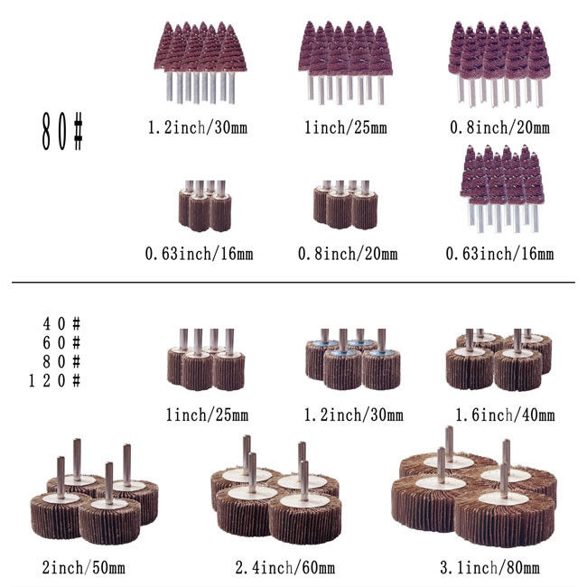 Gebruiksmateriaal voor polijsten 60/80/120/240 Griet Abrasive Flap Wheel Aluminium oxide Voor polijsten slijpen