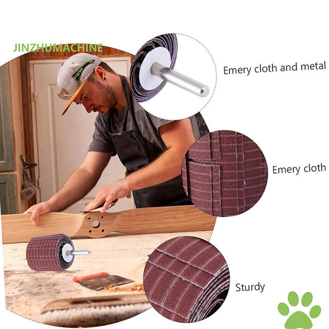 Duurzame flapwielen Emery stof 250*50 mm Grit 240 Abrasief draad flapwiel voor slijpen polijsten